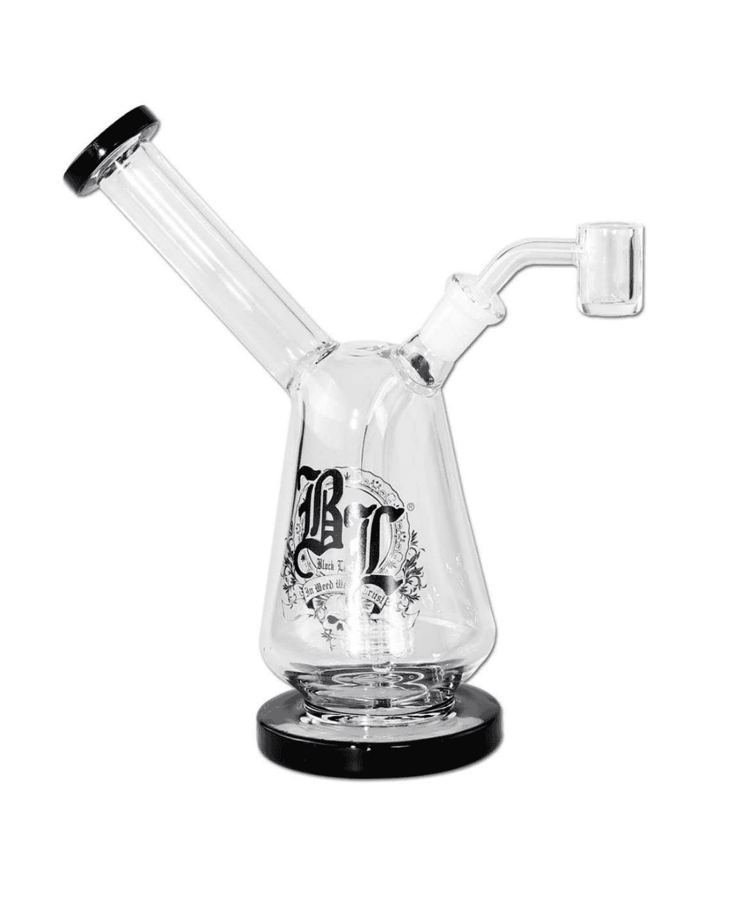 Nahaufnahme des NS 14 (14,5mm) Schliffs der BL Dab Rig, klares Borosilikatglas