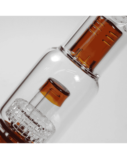  Amberfarbene Perkolatorbong aus Glas mit Eisdornen und Diffusor von Black Leaf