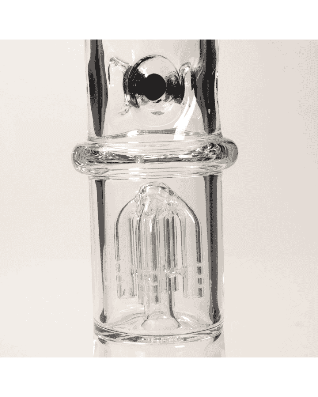  Schwarze Black Leaf Glasbong mit Icefunktion und ohne Kickloch