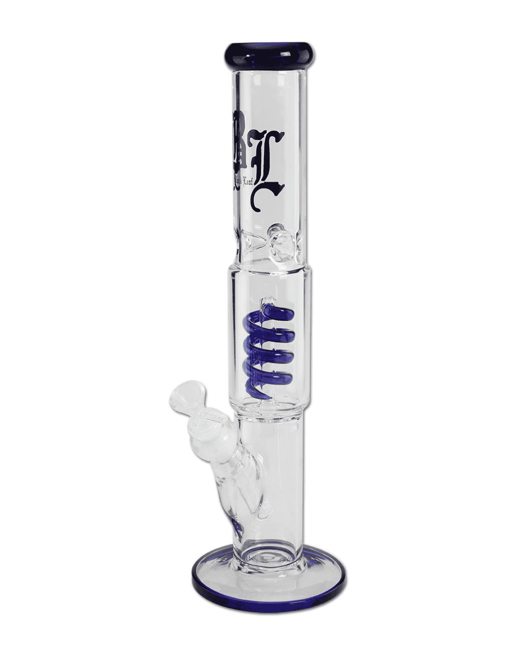 Icebong aus Glas mit blauer Spirale und Eiskammer von Black Leaf