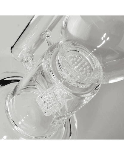 Detailansicht des Trommelperkolators der BL Icebong, gefertigt aus hochwertigem Borosilikatglas