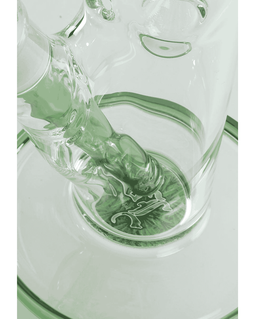 Icebong mit Cannabisprint, grünem Diffusor und 5mm Glas