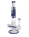 Detailansicht des blauen Borosilikatglases der BL Liquid Bong, Wandstärke 3mm, Durchmesser 46mm