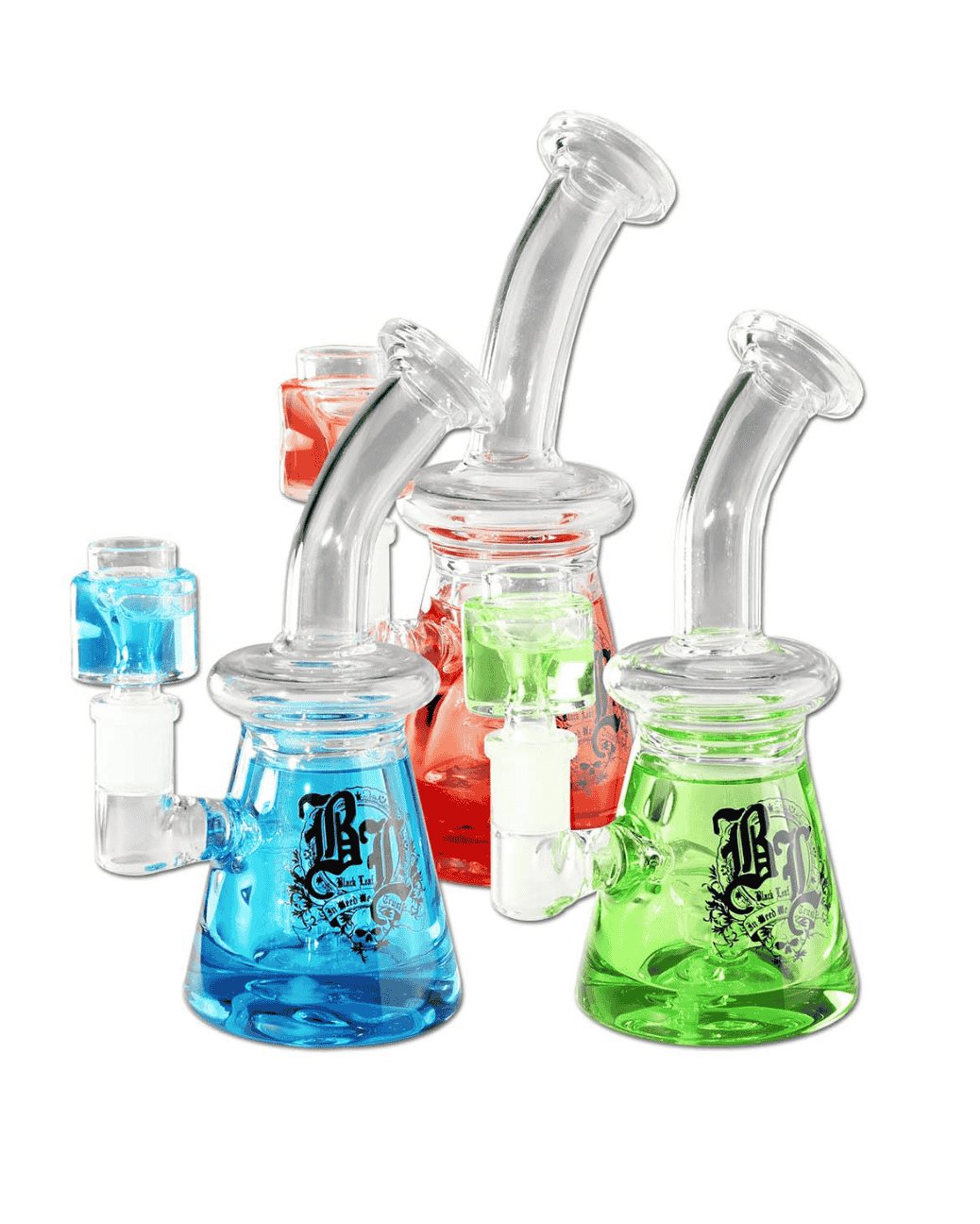 Ansicht des NS 14 Schliffs und des Mundstücks der BL Liquid Bong mit Trommelperkolator.