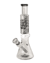 Top-Down-Ansicht der BL Liquid Bong mit 32mm Durchmesser, zeigt das Mundstück und den Schlitz Diffusor Chillum
