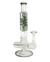 Gesamtansicht der BL Liquid Bong mit Spirale und Inline Slit, aus blauem Borosilikatglas, Höhe 350mm