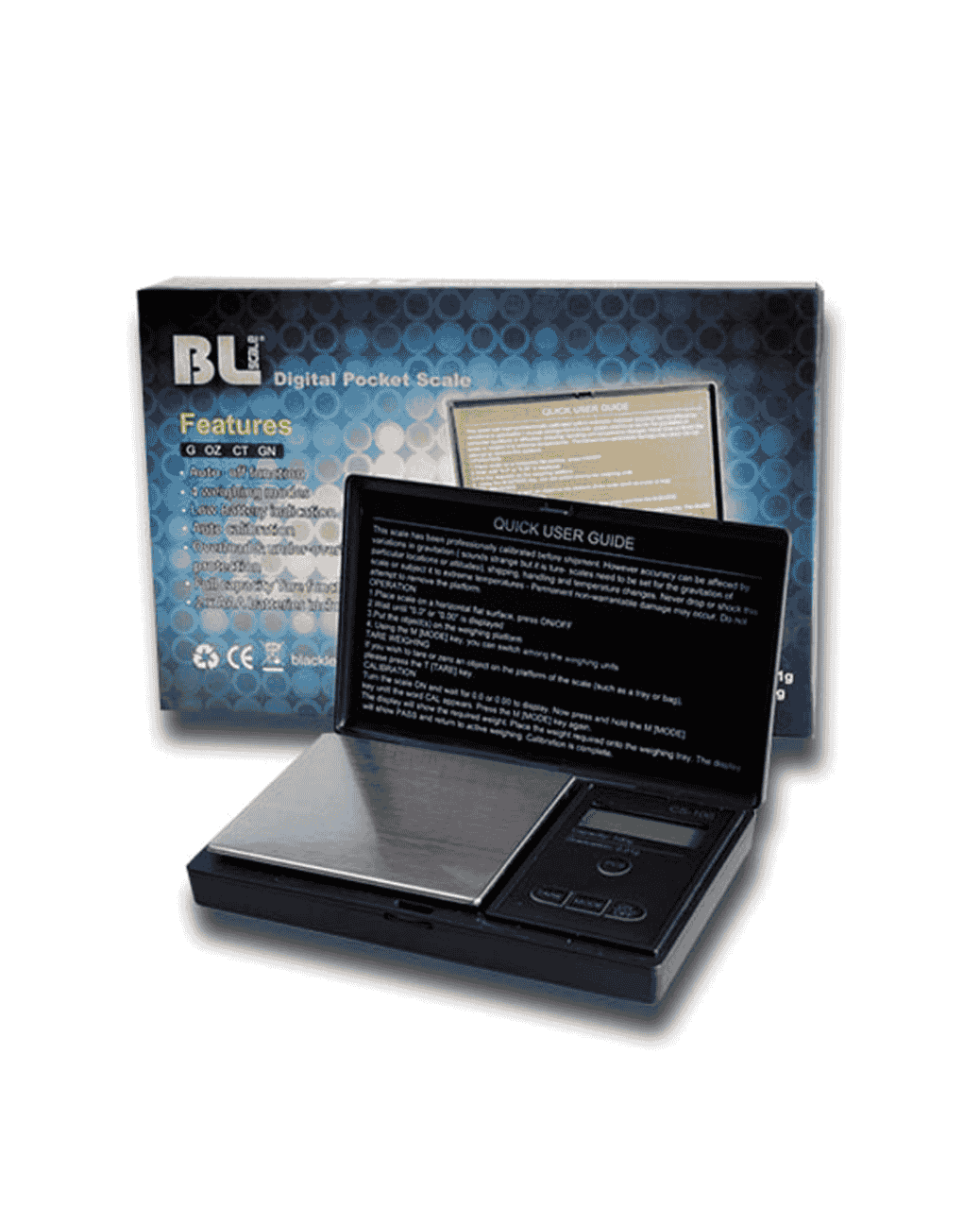 BLscale Digitalwaage – Präzise Messung von 0,01g bis 100g | Schwarz mit Edelstahl-Plattform