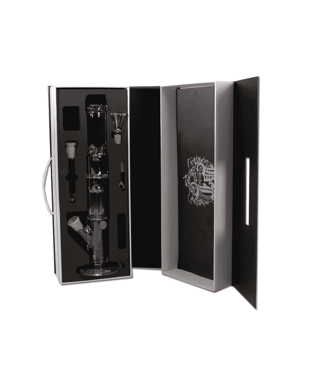 Kleine Black Leaf Bong mit Baumperkolator im Koffer