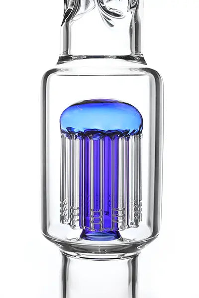 Beaker Bubble Heisenberg 12 Arm Perc Blue ICE Bong mit Chillum und Head in blau