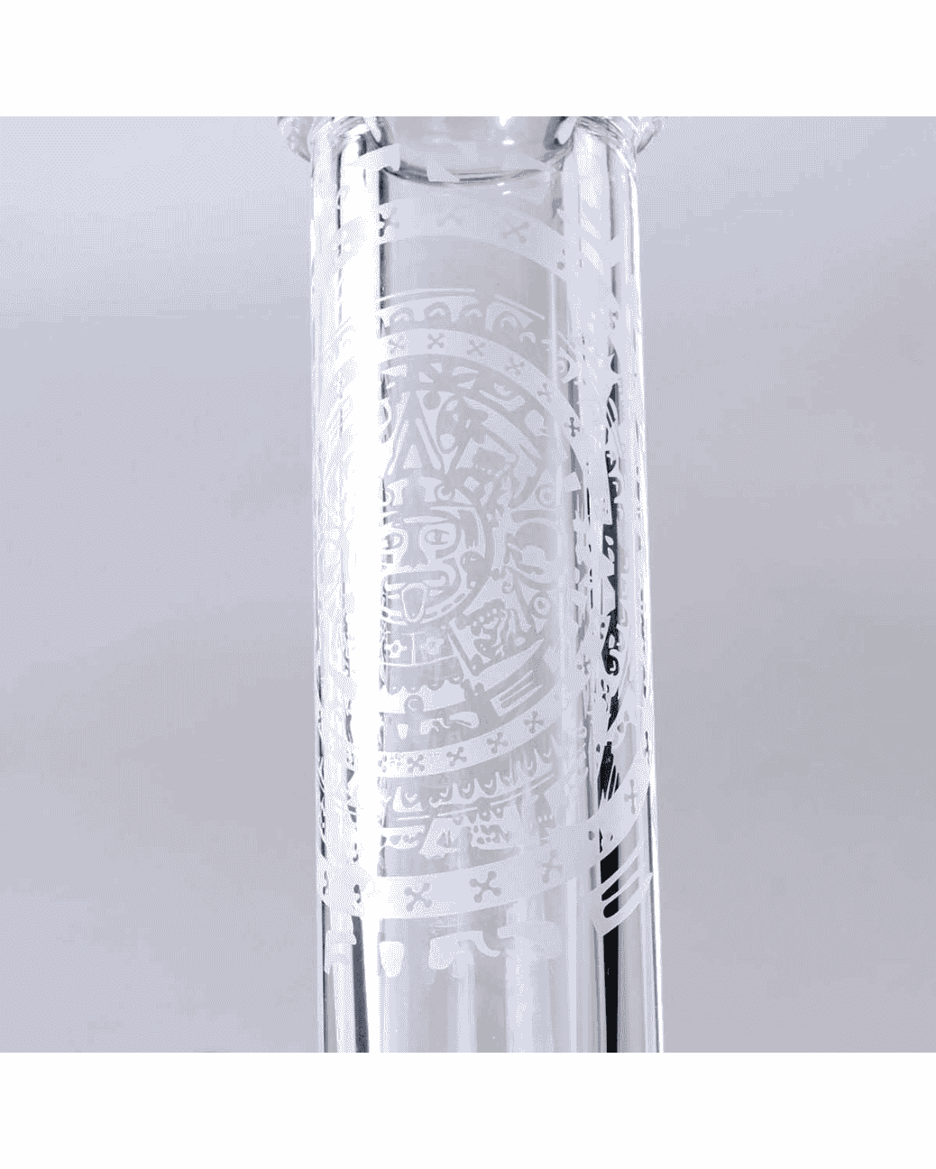 Frontansicht der Beakerbong Ice Maya aus Borosilikatglas mit 320mm Höhe