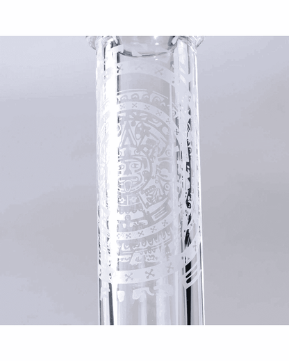 Frontansicht der Beakerbong Ice Maya aus Borosilikatglas mit 320mm Höhe