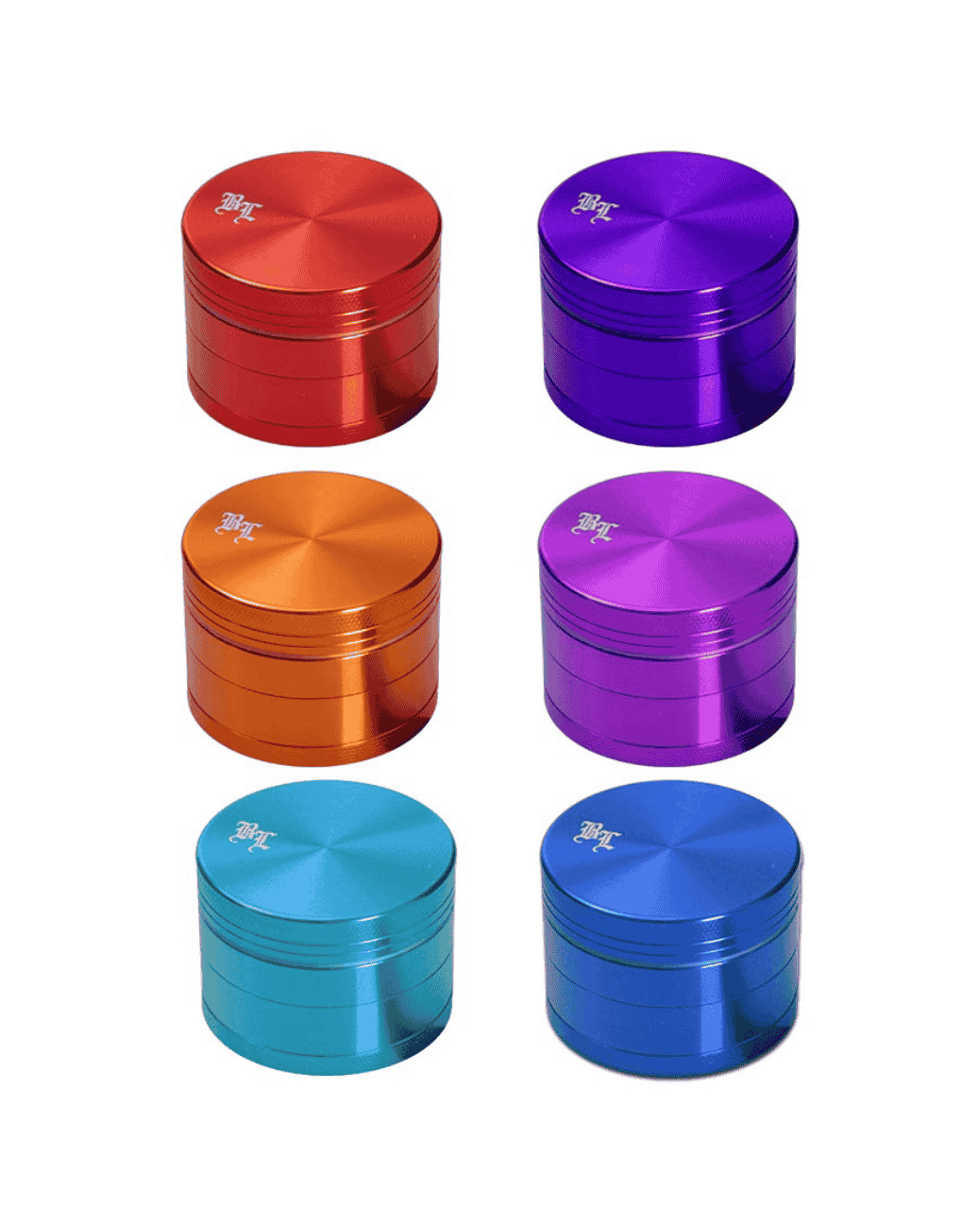 Black Leaf® Aluminium Grinder / Schleifer 4-tlg. Eloxiert mit Sieb (40mm Durchmesser)