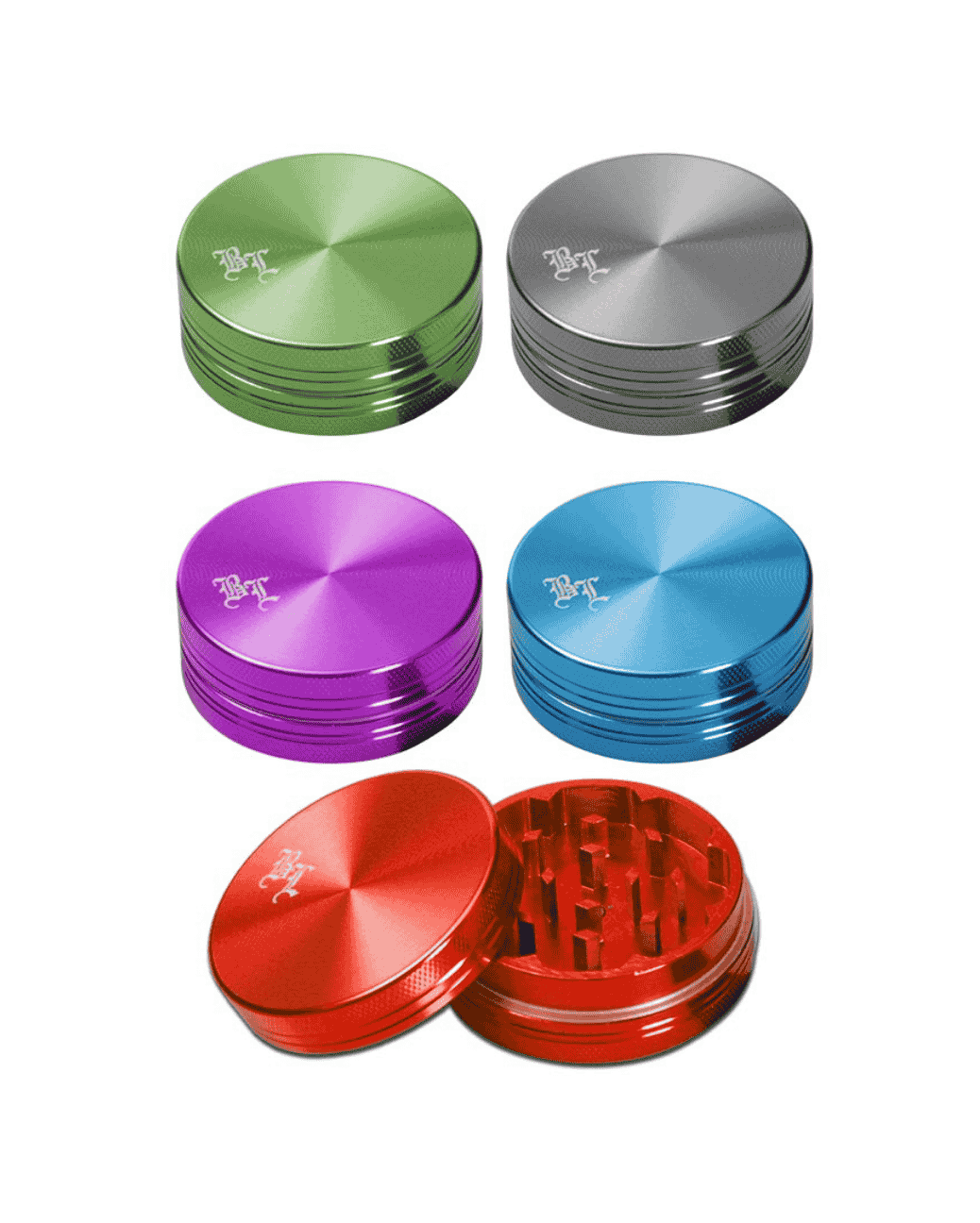 Black Leaf® Aluminium Mühle / Grinder 2-tlg. anodisiert (40mm Durchmesser)