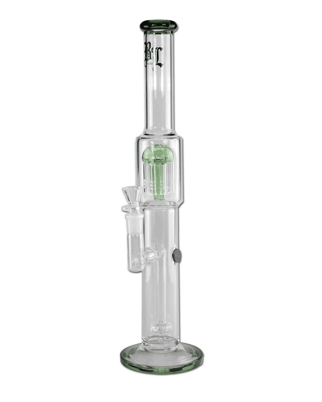 Glasbong 45 cm mit Trommel- und 12-Arm-Baumperkolator