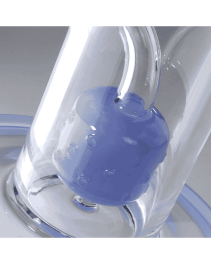 Vorderansicht der Black Leaf Bong mit Keg Perkolator, Höhe 410mm und Durchmesser 52mm