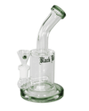 Detailansicht des hochwertigen Borosilikatglases des Black Leaf Bubblers, robust und langlebig.