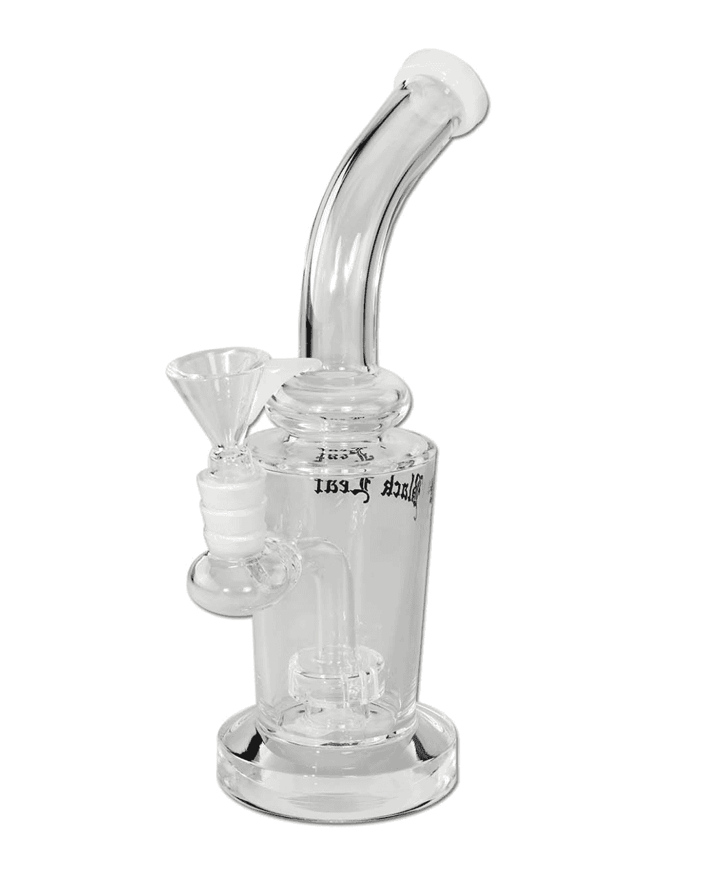 Frontansicht des Black Leaf Bubbler mit Duschkopfperkolator aus Borosilikatglas in Weiß