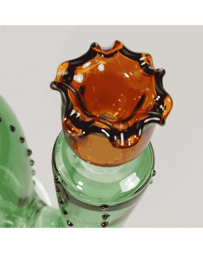 Vorderansicht der Black Leaf Glasbong CAKTUS, 205mm hoch mit 95mm Durchmesser