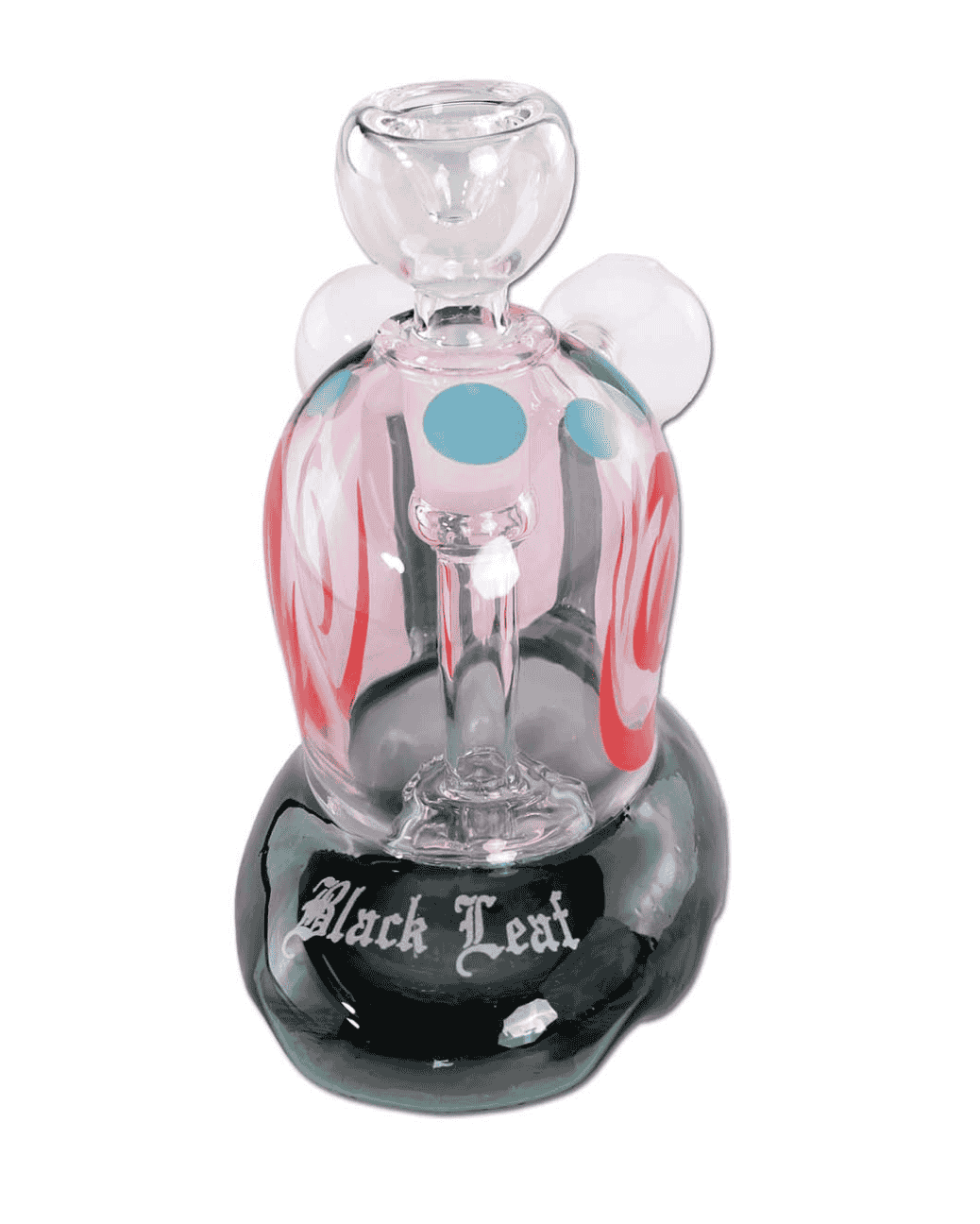 Seitenansicht der Black Leaf Glasbong SNAIL mit einer Höhe von 120mm und NS 14 Schliff