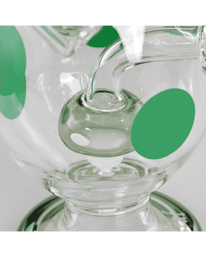 Vorderansicht der Black Leaf Glasbong SPOTTED EGG mit einer Höhe von 185mm