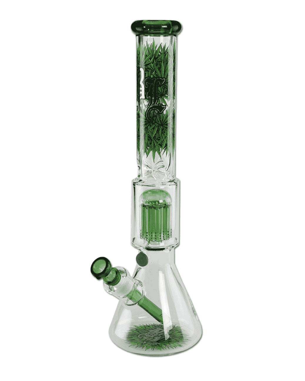 Icebong mit Baumperkolator und Weed-Design von Black Leaf