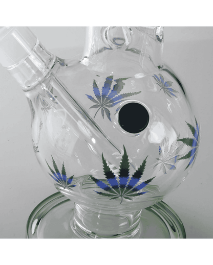 Ansicht des ergonomisch gebogenen Mundstücks der Black Leaf Icebong gebogen GREEN LEAVES