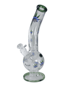 Gesamtansicht der Black Leaf Icebong gebogen GREEN LEAVES mit Stopfen zur Reinigung
