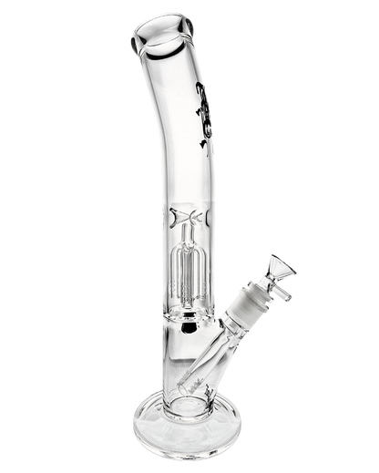 Detailansicht des 4-Arm Perkolators in der Black Leaf Icebong, klar, mit präzisen Schliffen und hoher Verarbeitungsqualität