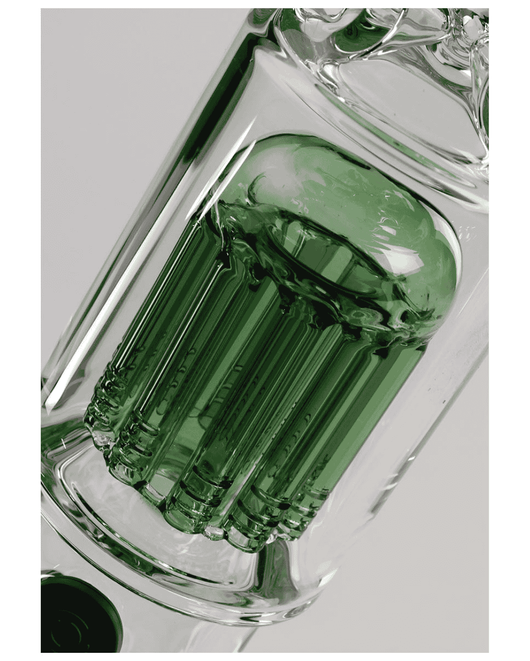 Robuste 7 mm Glasbong mit Weed-Logo und Rollstopper