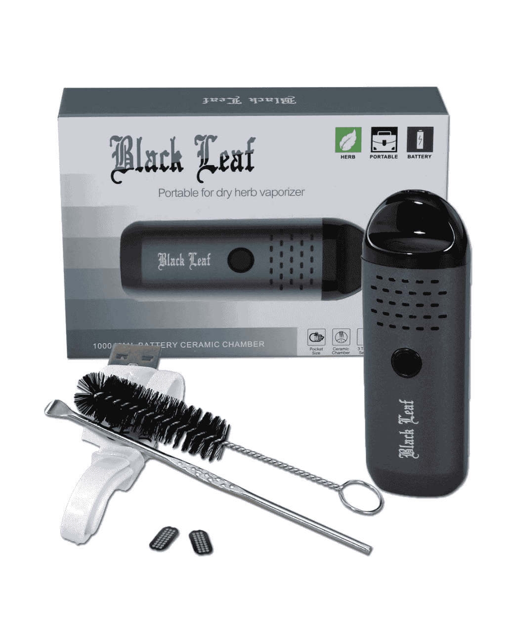 Detailansicht der Keramikheizkammer im Black Leaf Mini-Vaporizer