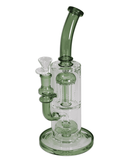 Seitenansicht der weißen Black Leaf Perkolatorbong mit Lochperkolator und Diffusor