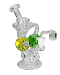 Seitenansicht der Black Leaf Recyclebong LIQUID aus Borosilikatglas