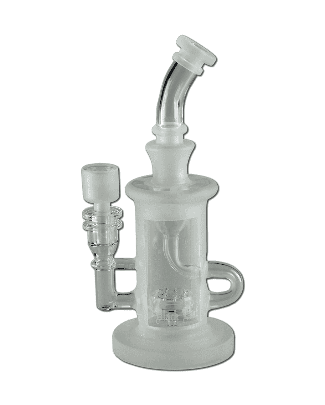 Recyclebong mit Trichter und Diffusor, sandgestrahlt