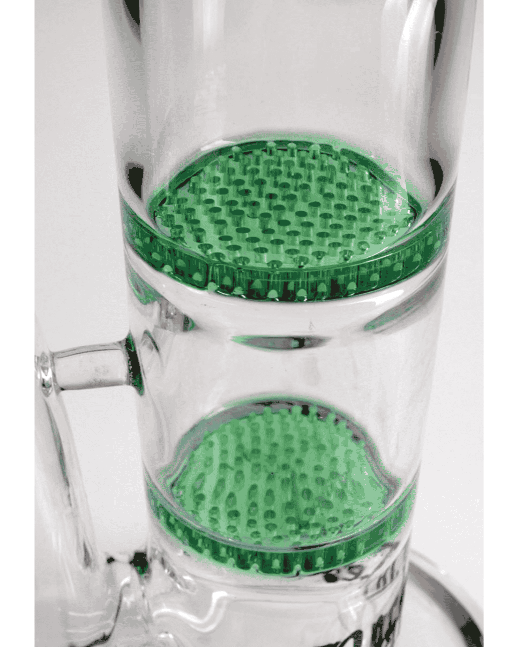 Zylinderbong von Black Leaf mit 2 HoneyComb-Perkolatoren in grün