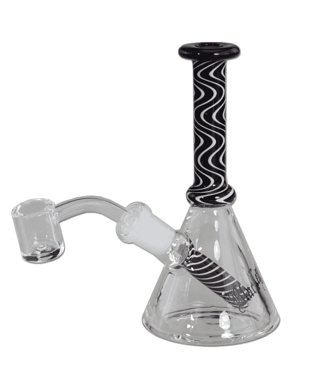 Nahaufnahme des Lochperkolators der Black Leaf Ölbong/Dab Rig, sorgt für optimale Filtration