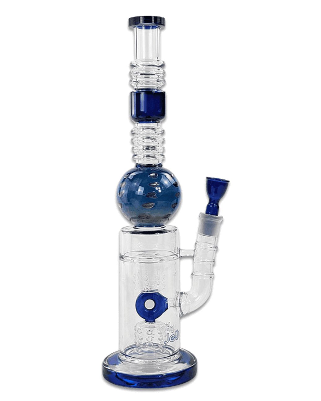 Nahaufnahme der zwei Trommelperkolatoren in der Bong 'Big Cup' für effektive Rauchkühlung