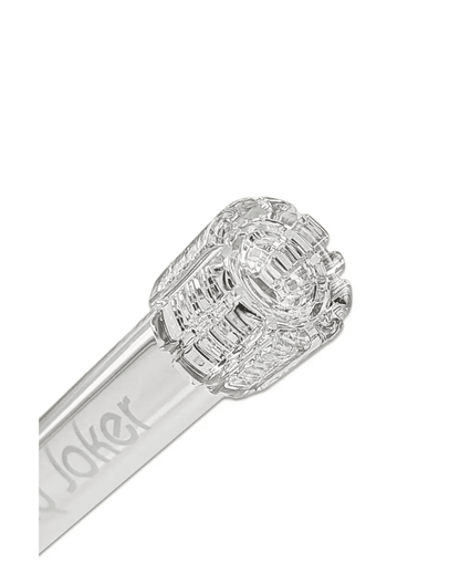 Detailansicht des 24 auf 18,8 mm Stecksystems der Bong Bright Purple