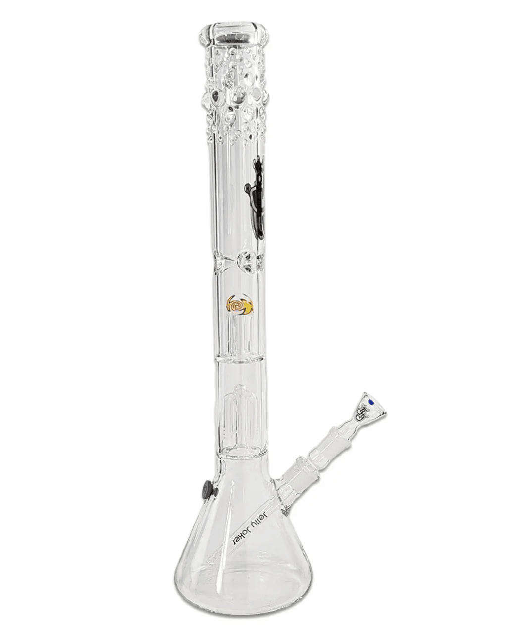 Detailaufnahme des 3-Arm-Perkolators der Bong Bustamit Uranus für optimale Rauchkühlung