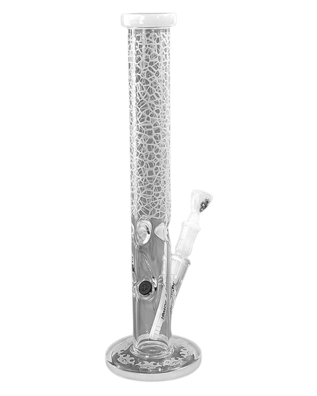 Nahaufnahme des 18,8 mm Diffusor-Stecksystems der Bong Crafty für gleichmäßige Rauchverteilung