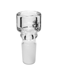 Seitenansicht des Bong Kopfs Bigbowl 18,8 mm von Jelly Joker, aus 6 mm dickem Borosilikatglas gefertigt.