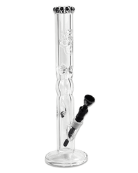 Bong 'Marokit' aus 9 mm Glas mit edlem schwarzen Kronen-Mundstück, 45 cm hoch