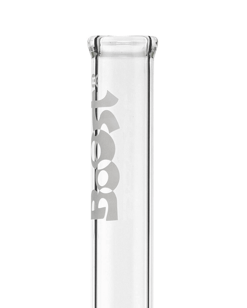 Detailansicht der Eiswürfelkerben in der Boost Bouncer Glasbong zur Kühlung des Rauchs.