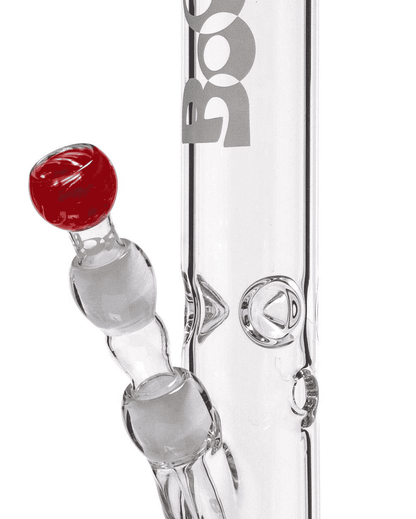 Detailansicht der Eiswürfelkerben der Boost Cane Glasbong zur Kühlung des Rauchs