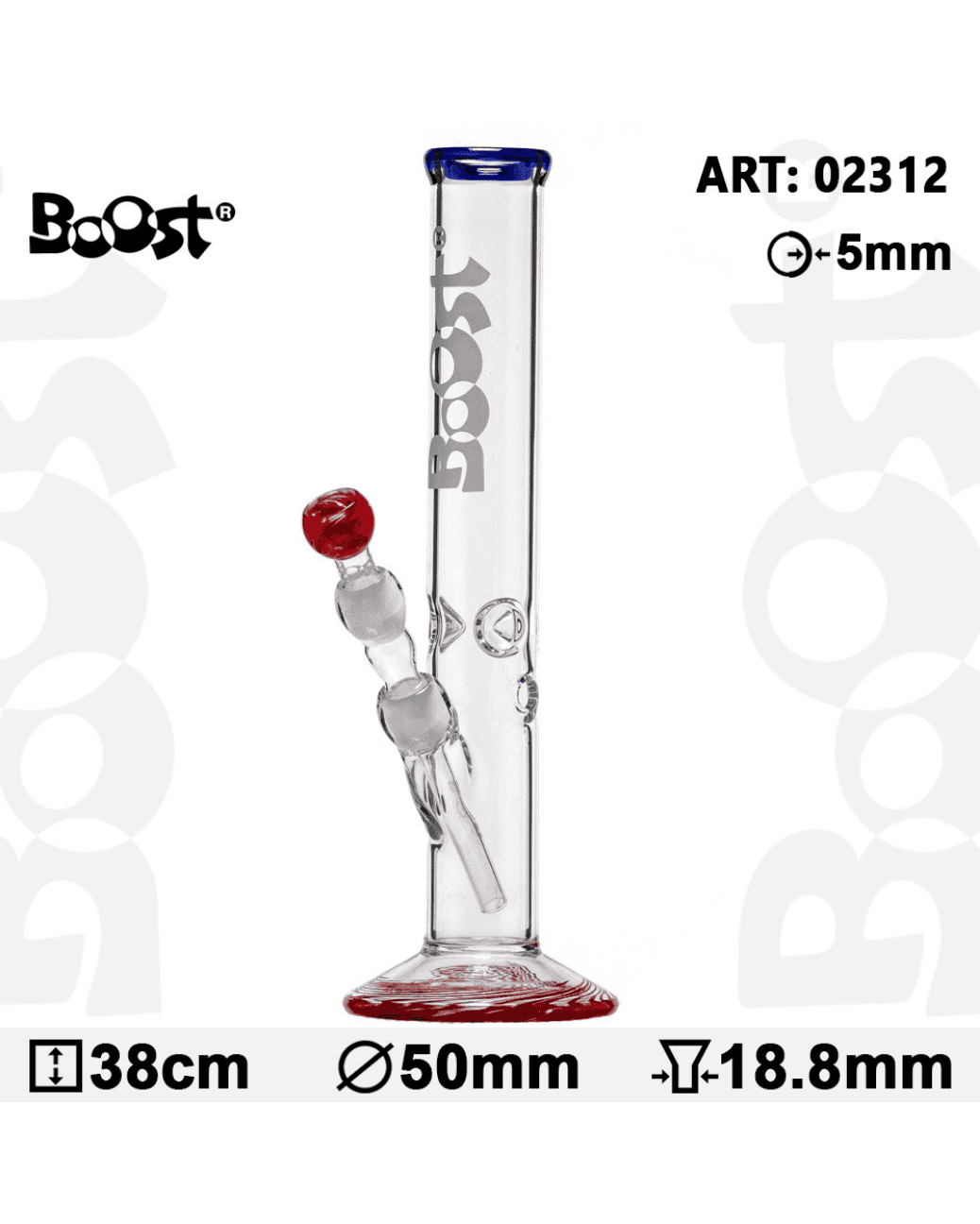 Nahaufnahme des abnehmbaren Diffusors mit 18,8 mm Durchmesser der Boost Cane Glasbong