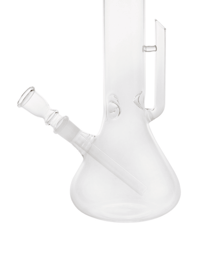 Detailaufnahme der Becher-Basisröhre der Cactus Glasbong mit 18,8mm Sockel und eingebautem Chillum.