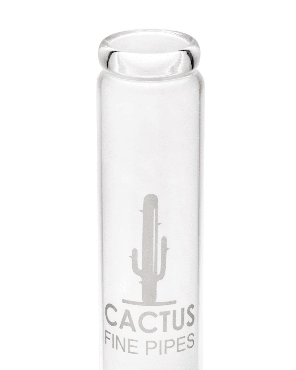 Nahaufnahme des komfortablen Schiebe-Mundstücks der Cactus Glasbong mit Eiswürfelhaltern zur Rauchkühlung.