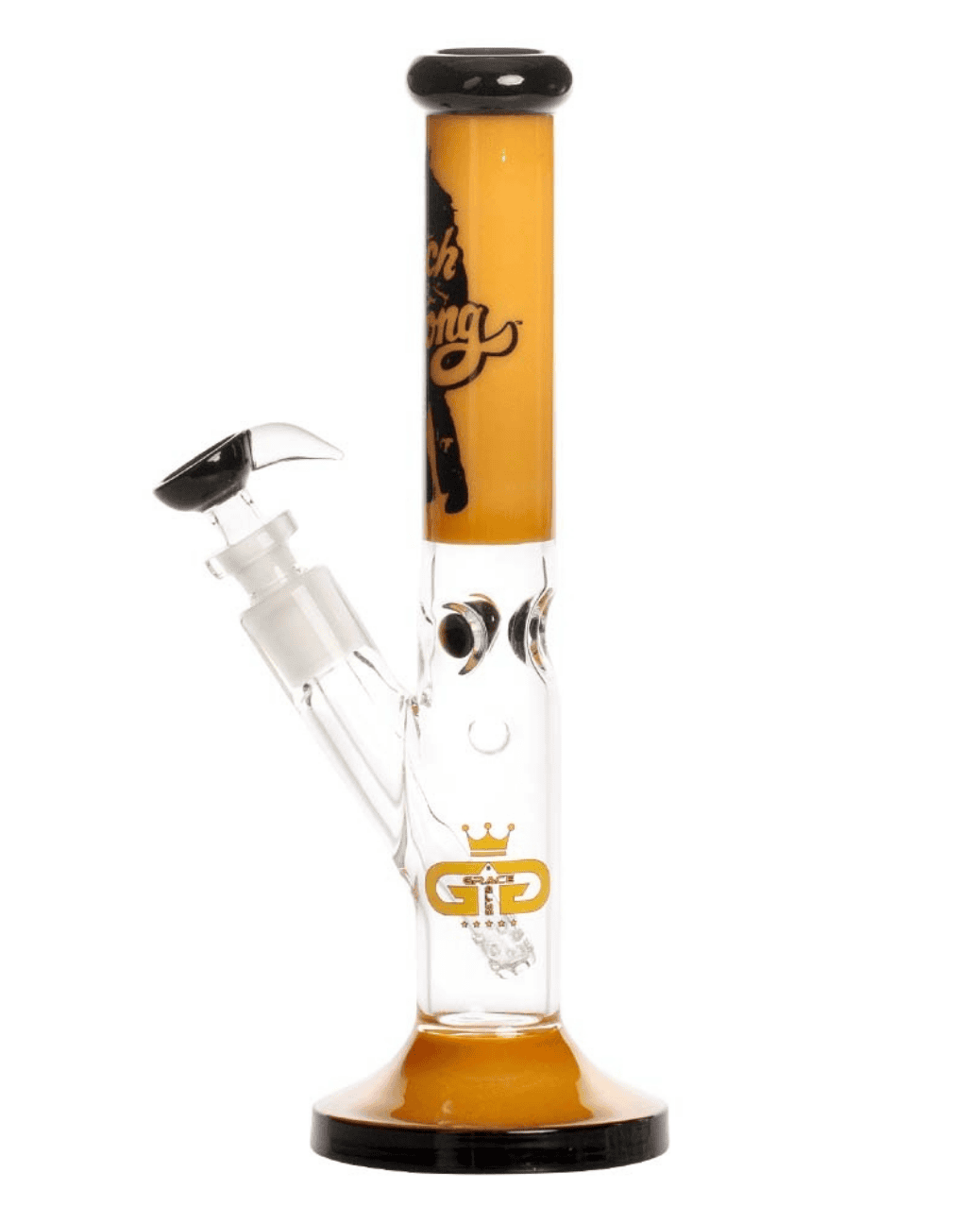 Detailansicht der Eiskammer der Cheech & Chong 'Peace' Glasbong mit drei Vertiefungen zur Aufnahme von Eiswürfeln.