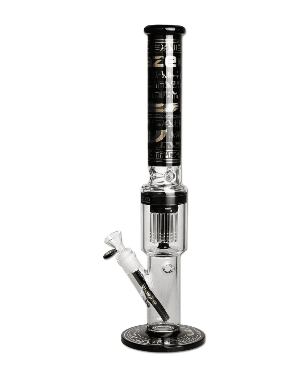 Robuste Icebong mit ägyptischem Design auf schwarzem Glas