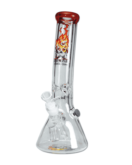 Frontansicht der klaren und roten Black Leaf Icebong mit Black Leaf Logo