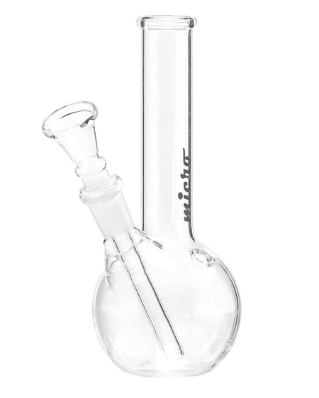 Frontansicht der Micro Bouncer Glass Bong mit 16 cm Höhe und 24 mm Durchmesser.